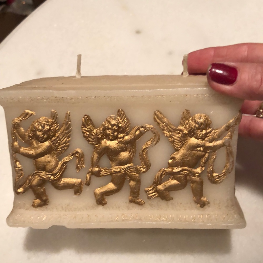 CHRISTMAS GOLD CHERUB/CANDLE DECORATIONS • BUNDLE OF 7 ITEMS • VINTAGE • BONUS - Picture 3 of 10